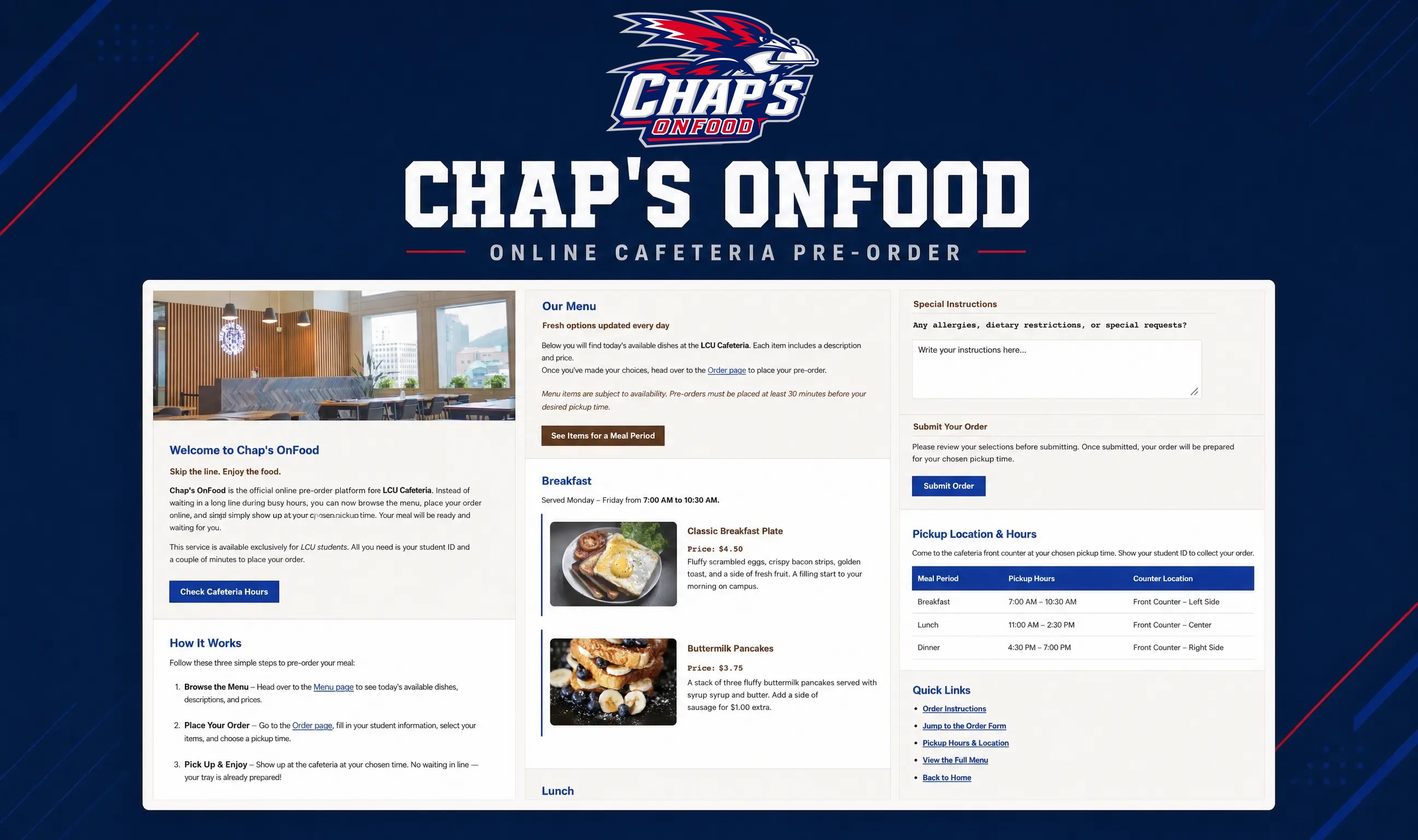 Chap's OnFood ordering interface