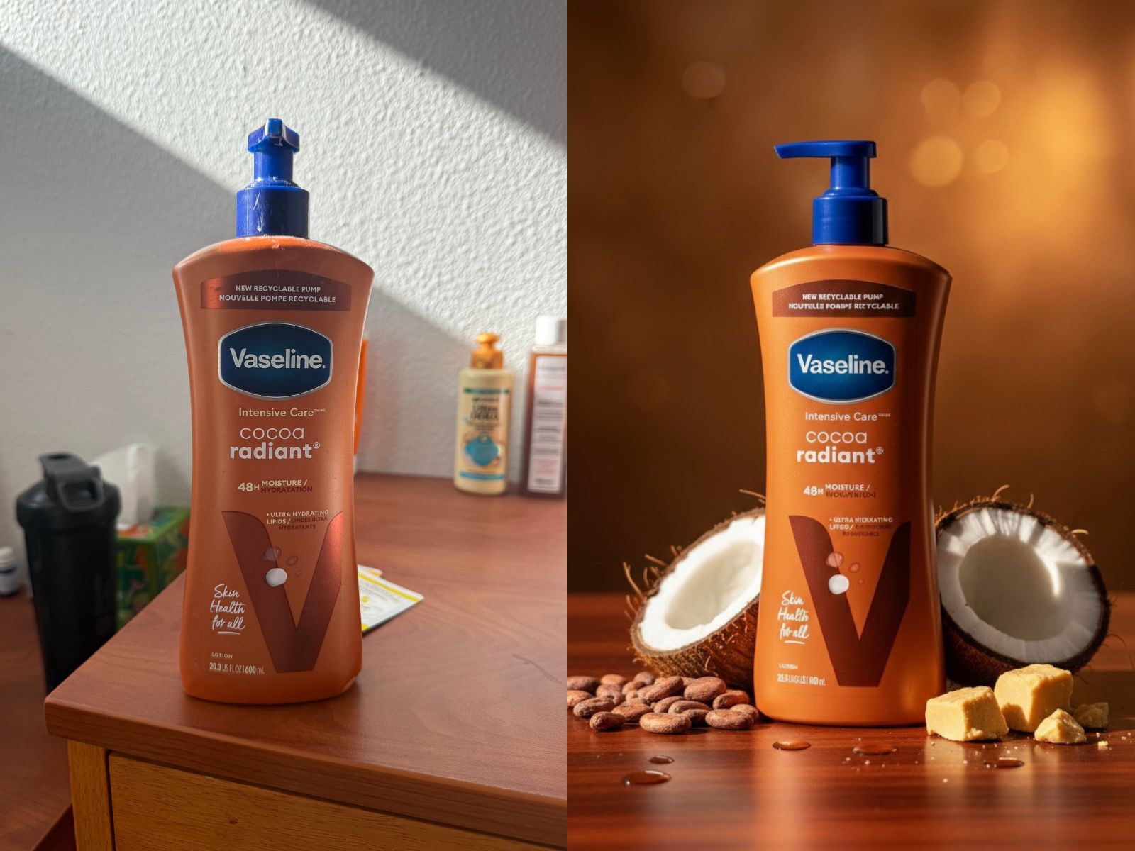Product photo before and after editing
